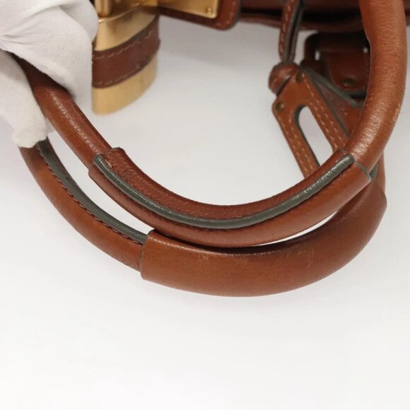 Chloe Paddington Shoulder Bag Leather Brown Gold Auth ep8587 - Picture 8 of 16